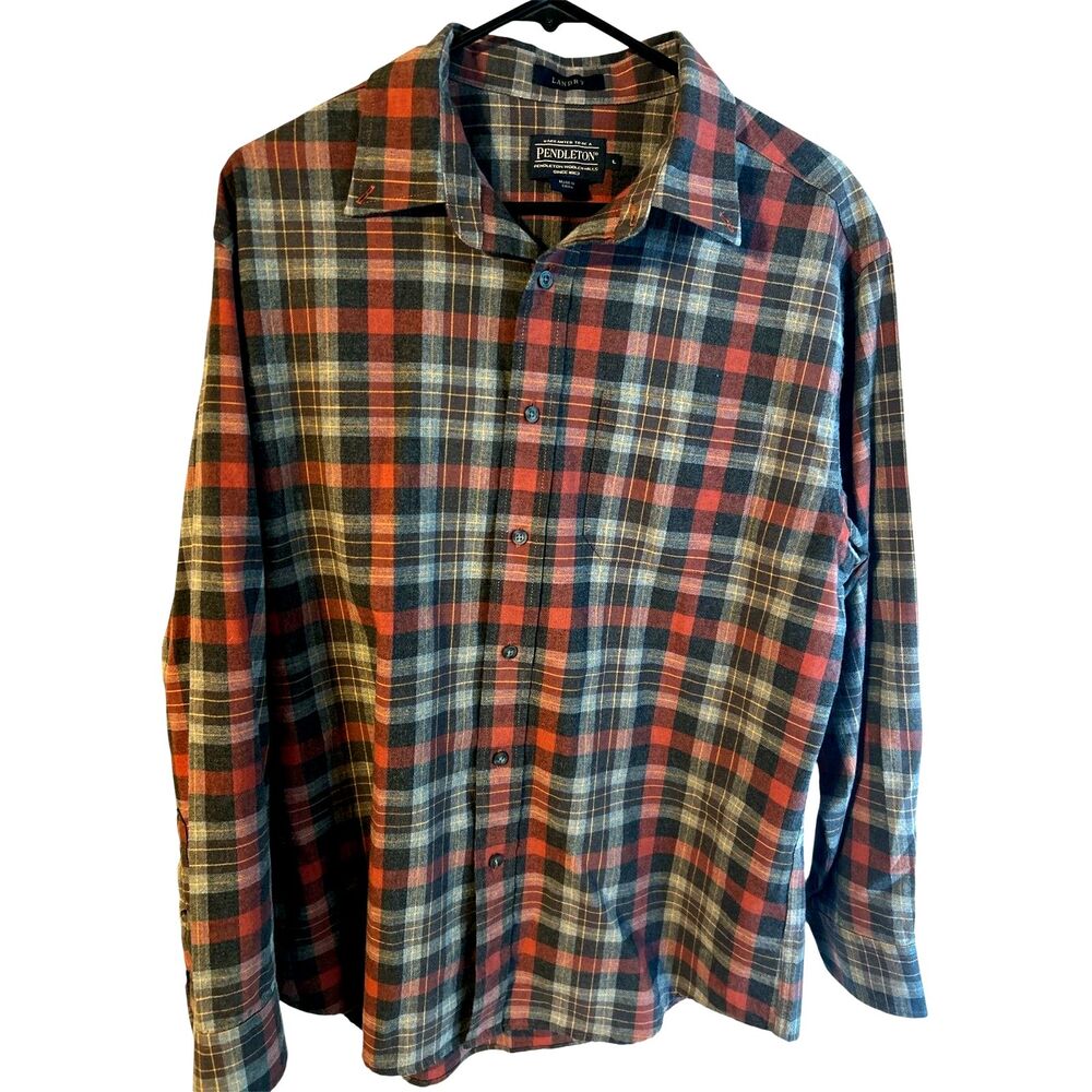 PENDLETON BUTTON DOWN PLAID SHIRT  Size Lg